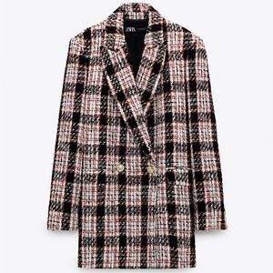 Zara plaid double breasted blazer - size large